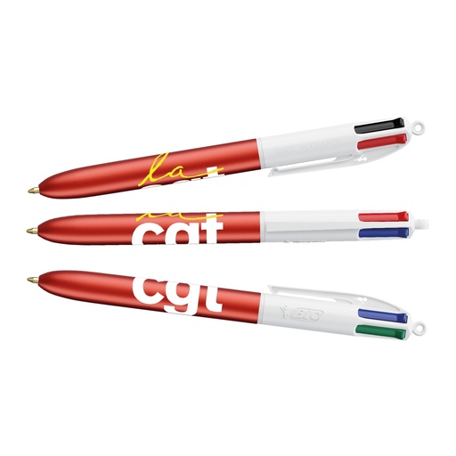[BOUTIQUECGT1057RougeGlacé] Stylo BIC® 4 Couleurs rouge glacé 