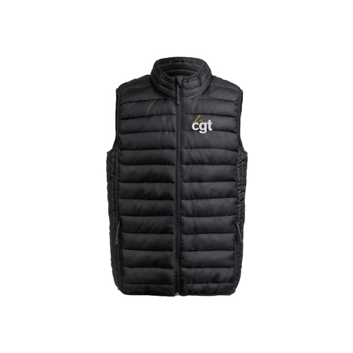 [BOUTIQUECGT6080NEG] Doudoune noire sans manche  brodée  